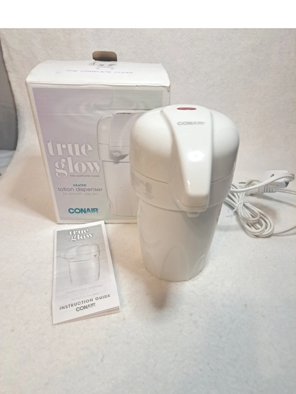 Conair True Glow Heated Lotion Dispenser Warmer -Uses any Lotion- New In Box